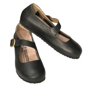 Birkenstock Mary Jane Black Leather Shoes Womens 5 US 36 EU Buckle Flats Work Ca